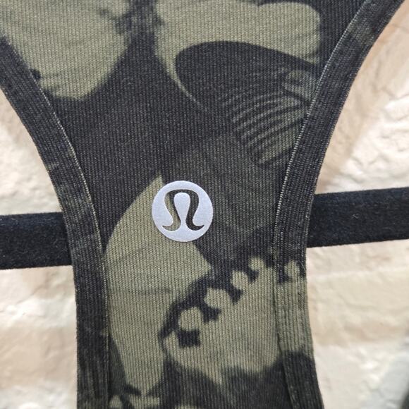 Lululemon Camo Green Butterfly Print Racerback Tank Top - Picture 4 of 6